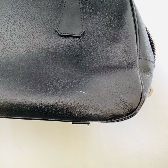 VINTAGE PRADA BOWLING BAG BOSTON BAG BLACK LEATHER EUC SHOULDER BAG PERFECTION - Picture 13 of 15